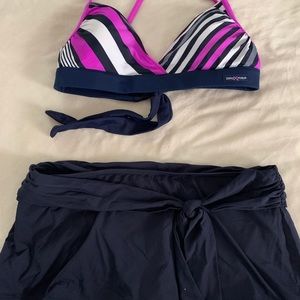 Reversible bikini & skirt 2 piece set small / med